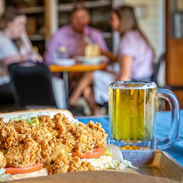 Po'boy sandwich served in Louisiana