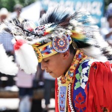 Northern Arapaho tribe member attending Cheyenne Frontier Days in Wyoming 