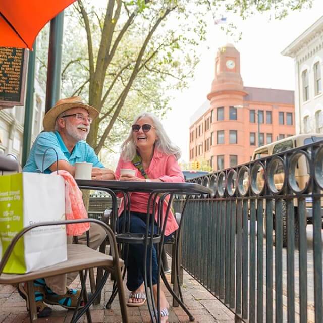 Shopping break in downtown Traverse City, Michigan