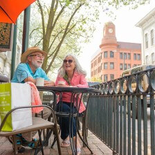 Shopping break in downtown Traverse City, Michigan