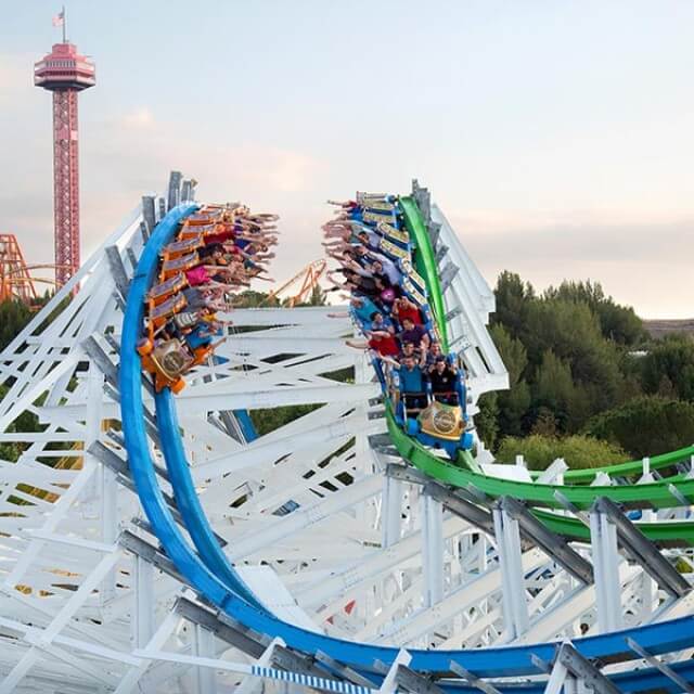 Twisted Colossus roller coaster at Six Flags Magic Mountain, California