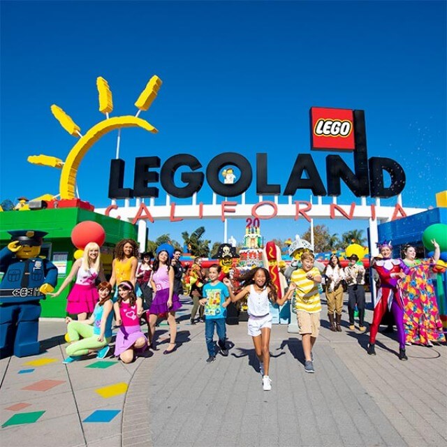 At the entrance of LEGOLAND California Resort in Carlsbad, California