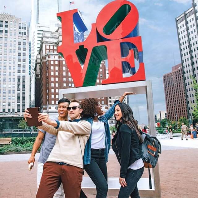 The LOVE sculpture in LOVE Park, Philadelphia, Pennsylvania