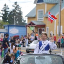 Parade through downtown Poulsbo in Kitsap, Washington