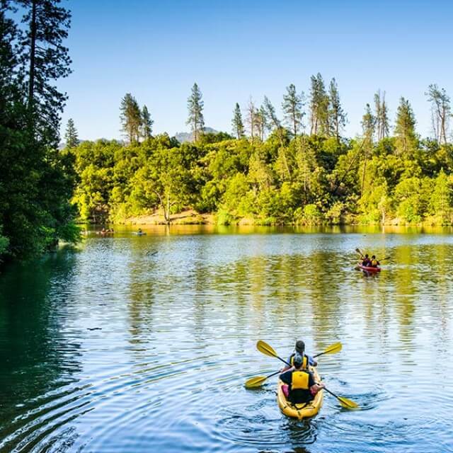 Kayaking in Whiskeytown Lake near Redding, California
