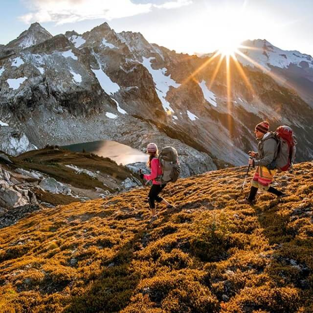 Hiking in Glacier Peak Wilderness in the northern Cascade Mountains of Washington