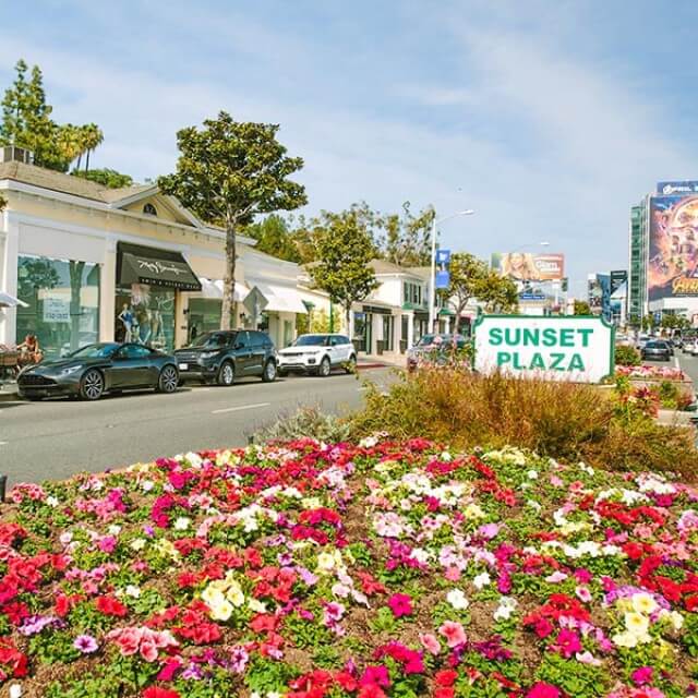 Sunset Plaza on the Sunset Strip in West Hollywood, California