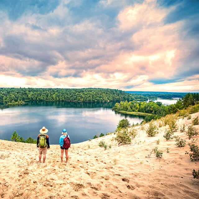 Waterfront views at Michigan's Au Sable River Dunes