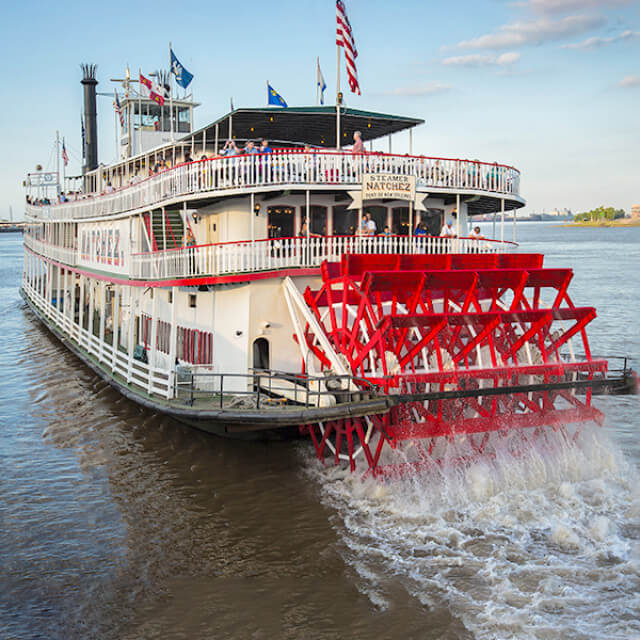 Taking a steamboat cruise in New Orleans, Louisiana