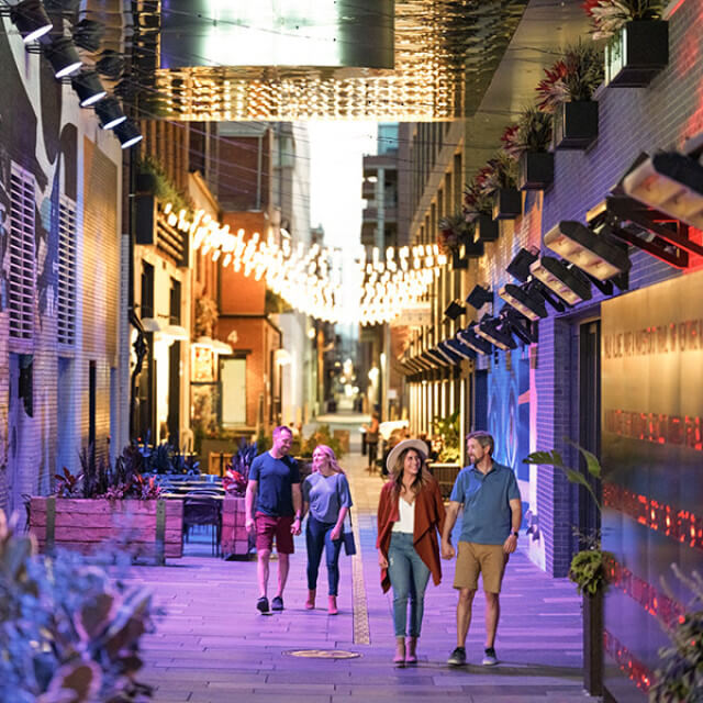 Strolling Dairy Block Alley in Denver, Colorado