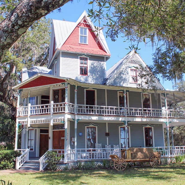 Exterior of the May-Stringer House and Heritage Museum in Brooksville, Florida