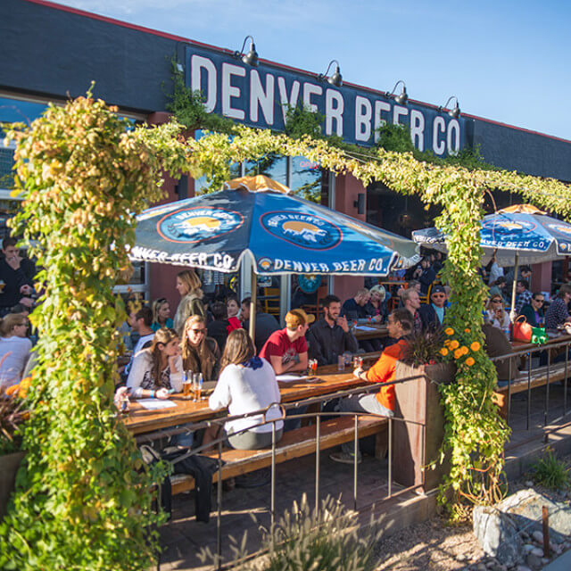 Dining ourdoors at Denver Beer Company in Colorado