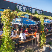 Dining ourdoors at Denver Beer Company in Colorado