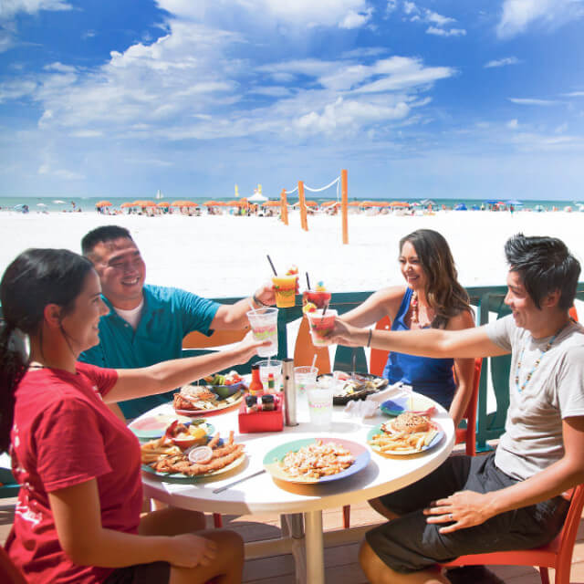 Beachside dining at Frenchy's Rockaway Grill in Clearwater Beach, Florida