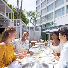 Patio dining at the Viceroy Hotel in Santa Monica, California