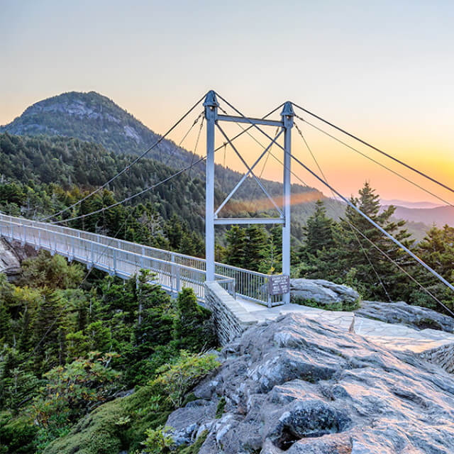 Mile High Swinging Bridge at Grandfather Mountain in Linville, North Carolina