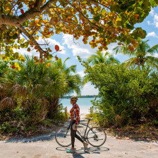 A beachfront cycling trail in Miami, Florida