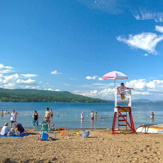 Enjoying Million Dollar Beach in Lake George, New York