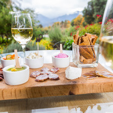 A flight of local wine and cheese at Wooldridge Creek Winery in Grants Pass, Oregon