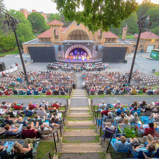 Watching a performance at Park Playhouse in Albany, New York