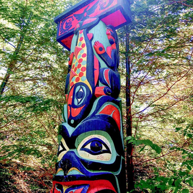 A totem pole in Bellingham, Washington