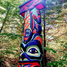 A totem pole in Bellingham, Washington
