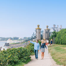 Strolling the Cliff Walk near Newport, Rhode Island