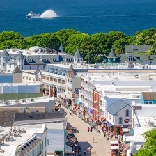 View of downtown Mackinac Island, Michigan