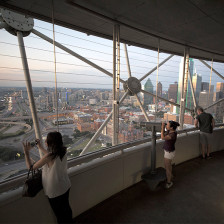 Observing the Dallas, Texas, skyline from Reunion Tower