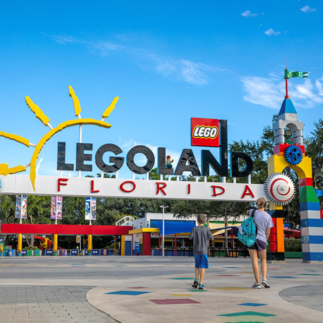 Approaching the entrance to LEGOLAND Florida Resort in Cypress Gardens, Florida