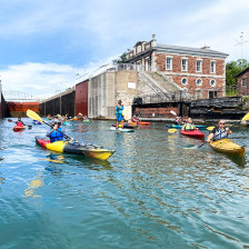 Kayaking the Soo Canadian Lock in Sault Ste. Marie, Michigan