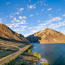 A scenic drive along the water in Cody, Wyoming