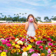 Enjoying the flower fields at Carlsbad Ranch in Carlsbad, California