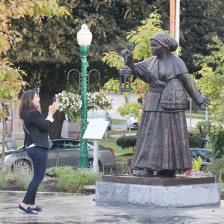 Visiting the Harriet Tubman statue in Auburn, New York