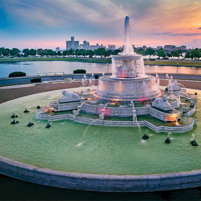 The James Scott Memorial Fountain in Belle Isle, Detroit, Michigan