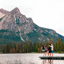 Enjoying mountain views at Stanley Lake near Stanley, Idaho