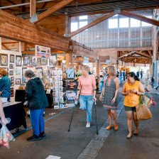 Shopping at the Olympia Farmers Market in Olympia, Washington