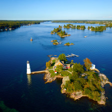 Aerial view of Rock Island in Fishers Landing, New York