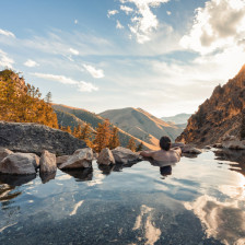 Soaking in Goldbug Hot Springs in Salmon, Idaho