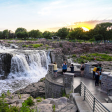 Viewing the cascades in Falls Park, Sioux Falls, South Dakota
